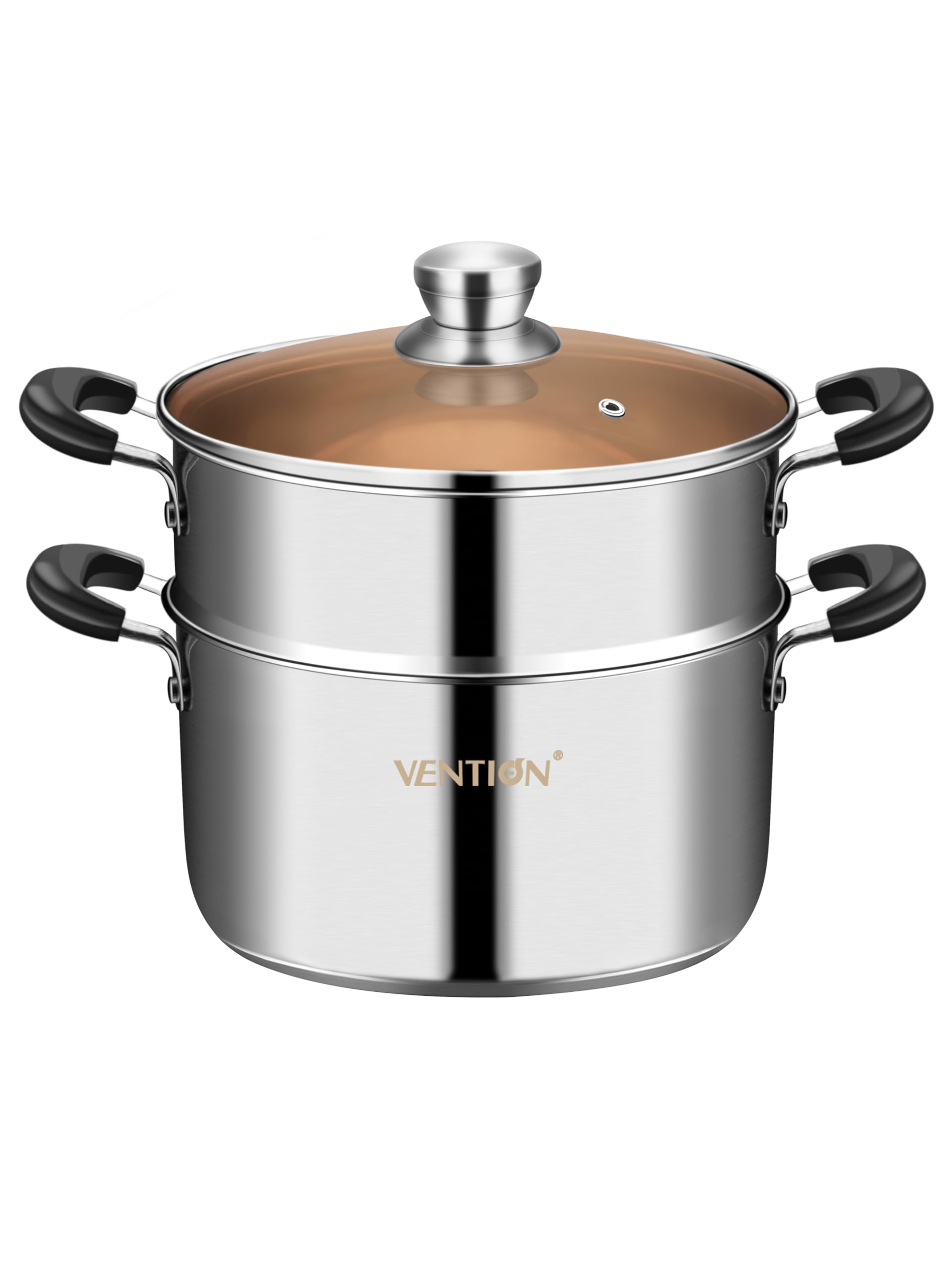 VENTION Stainless Steel Food Steamer - 22cm Induction Saucepan, 3.6L
