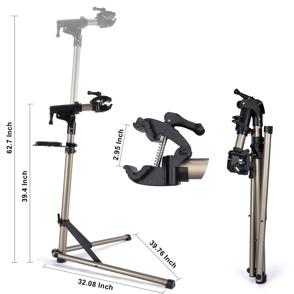CXWXC Bike Repair Stand – Foldable Aluminum Maintenance Stand with Tool Tray