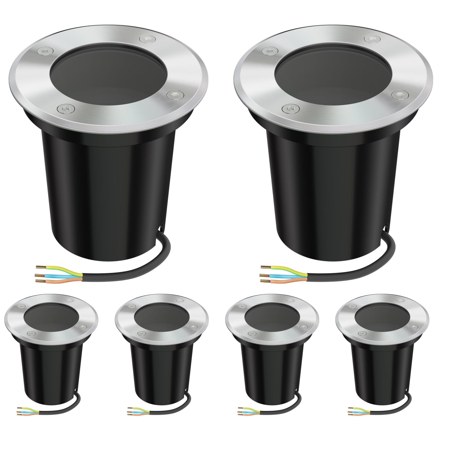 ledscom.de BOLI Ground Recessed Light - 6 Pcs IP67 Stainless Steel GU10