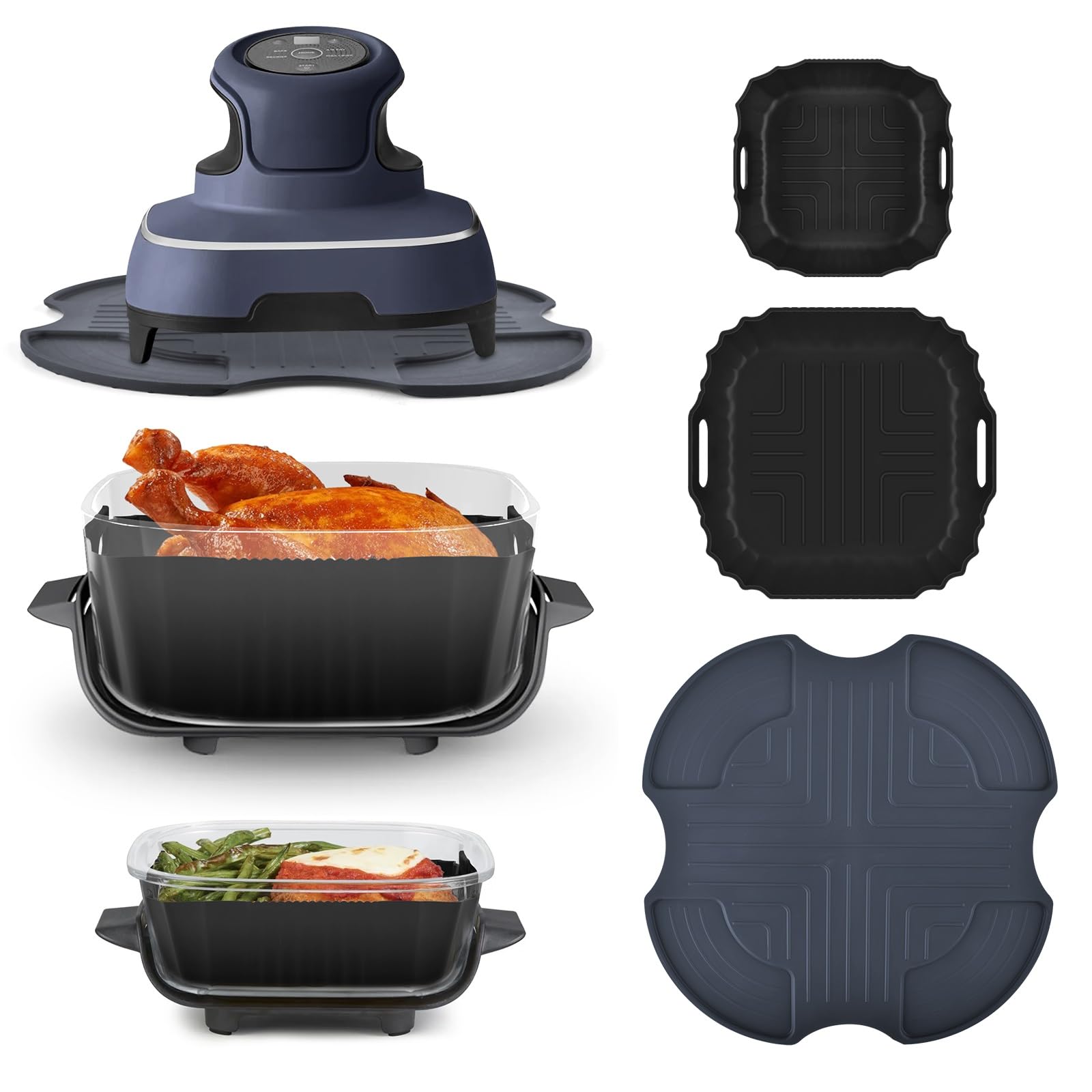 BROTOU Silicone Heat Resistant Mat for Ninja Crispi Air Fryer Liners