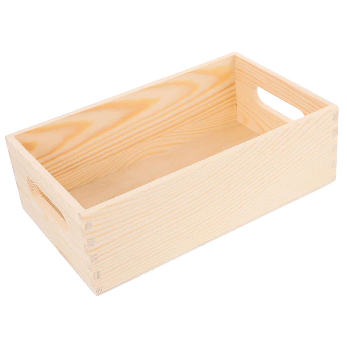 HOMOCONO Wooden Organizer Box with Builtin Side Handles Small Desktop Crate Storage Box for Home Storage with Fine Craftsmanship and Minimalist Design - image 1