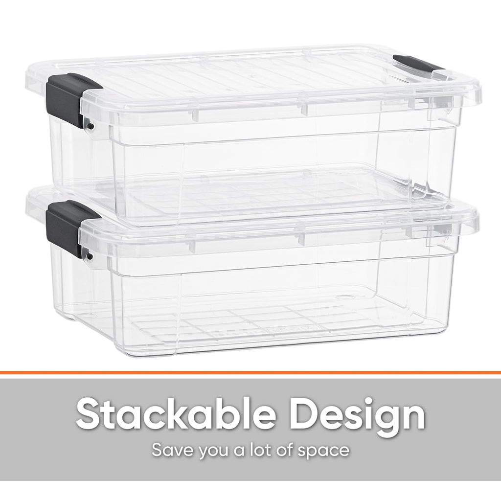 Superio Clear Storage Boxes with Lids, 4.5 Quart Plastic Container Bins for Organizing, Stackable Crates, BPA Free, Non Toxic, Odor Free - image 4