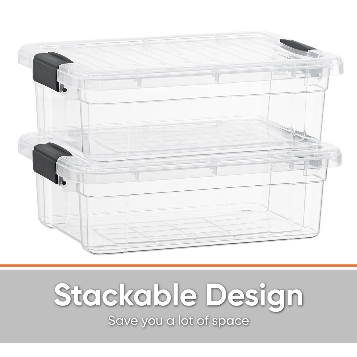 Superio Clear Storage Boxes with Lids, 4.5 Quart Plastic Container Bins for Organizing, Stackable Crates, BPA Free, Non Toxic, Odor Free - image 4