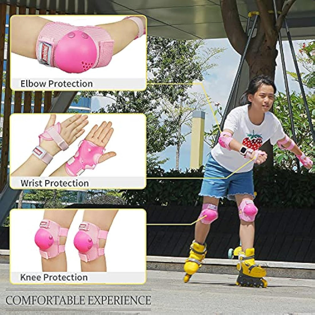 Jolof Store Kids Protective Gear Set – Knee Elbow Wrist Pads for 3-15