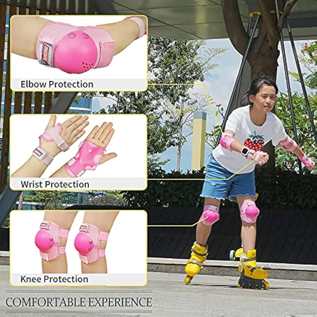 Jolof Store Kids Protective Gear Set – Knee Elbow Wrist Pads for 3-15