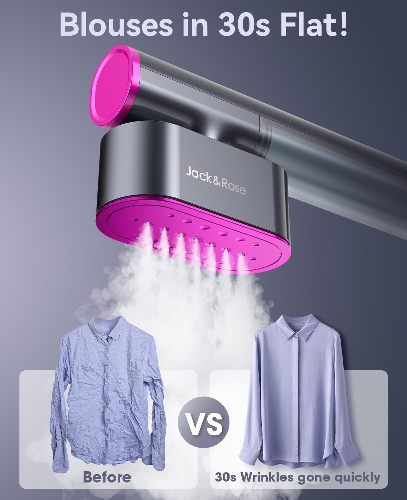 JackRose Dual Voltage Handheld Clothes Steamer | 1000W Travel Garment Iron