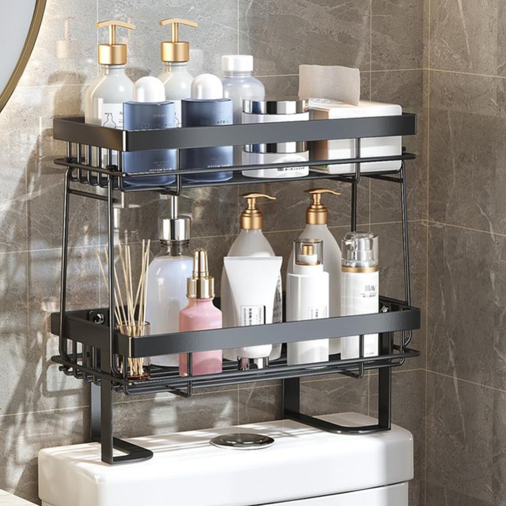 Over Toilet Storage Rack – 2-Tier Carbon Steel Organizer