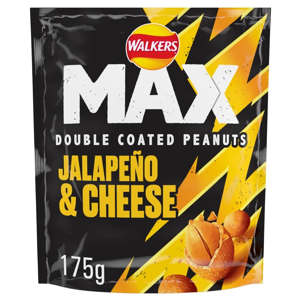 Walkers Max Strong Jalapeño & Cheese Coated Peanuts - 175g (8 Pack)