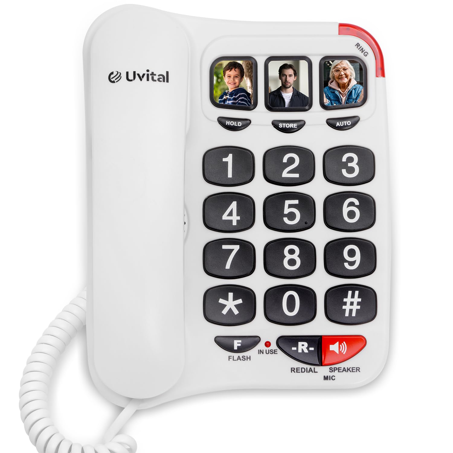 Uvital Big Button Corded Telephone | Loud Volume Landline for Elderly