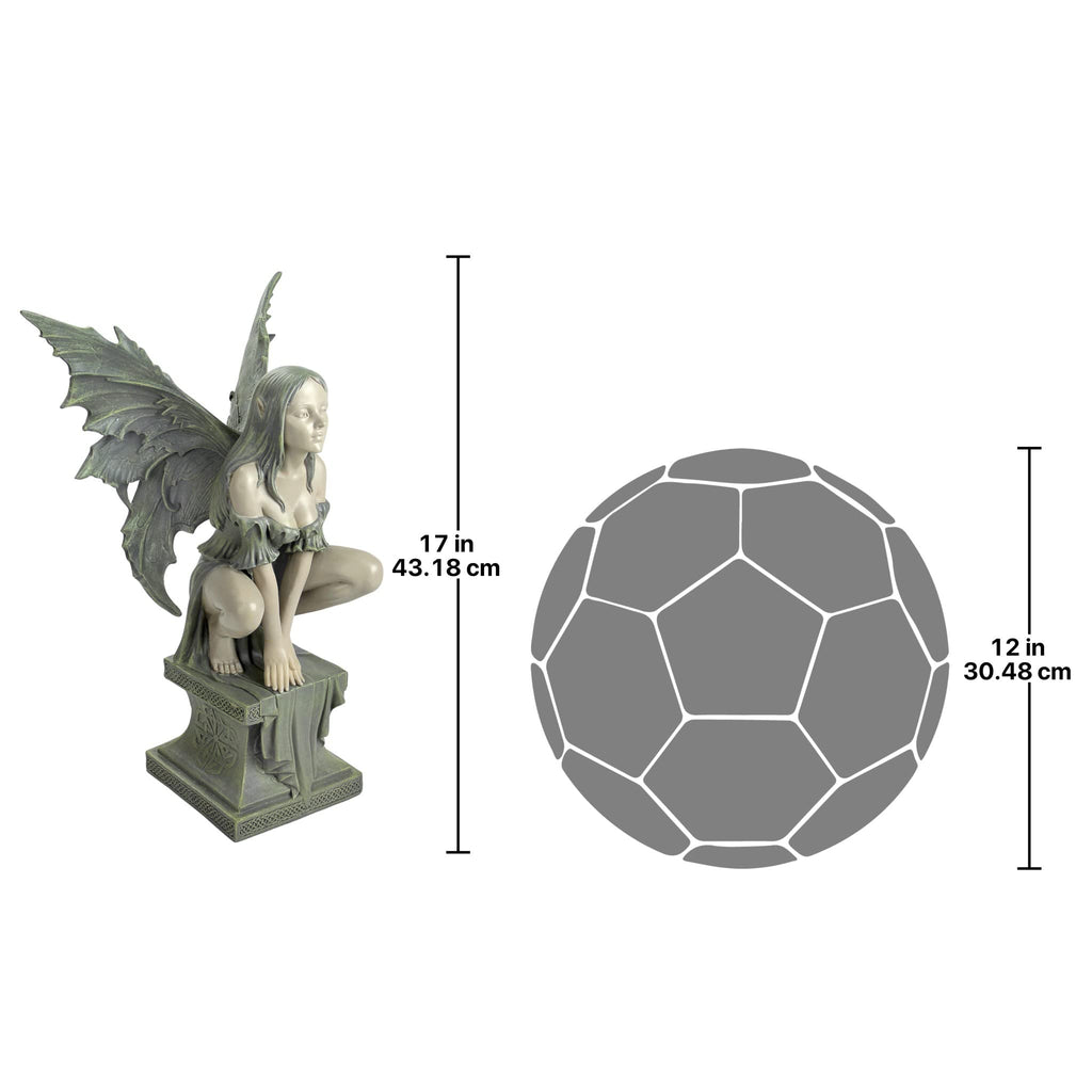 Design Toscano Celtic Fairy Outdoor Garden Statue – Two Tone Stone, 48.5cm