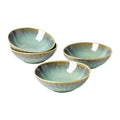 Henten Home Ceramic Cereal Bowls – 25oz Retro Green Stoneware Set of 4