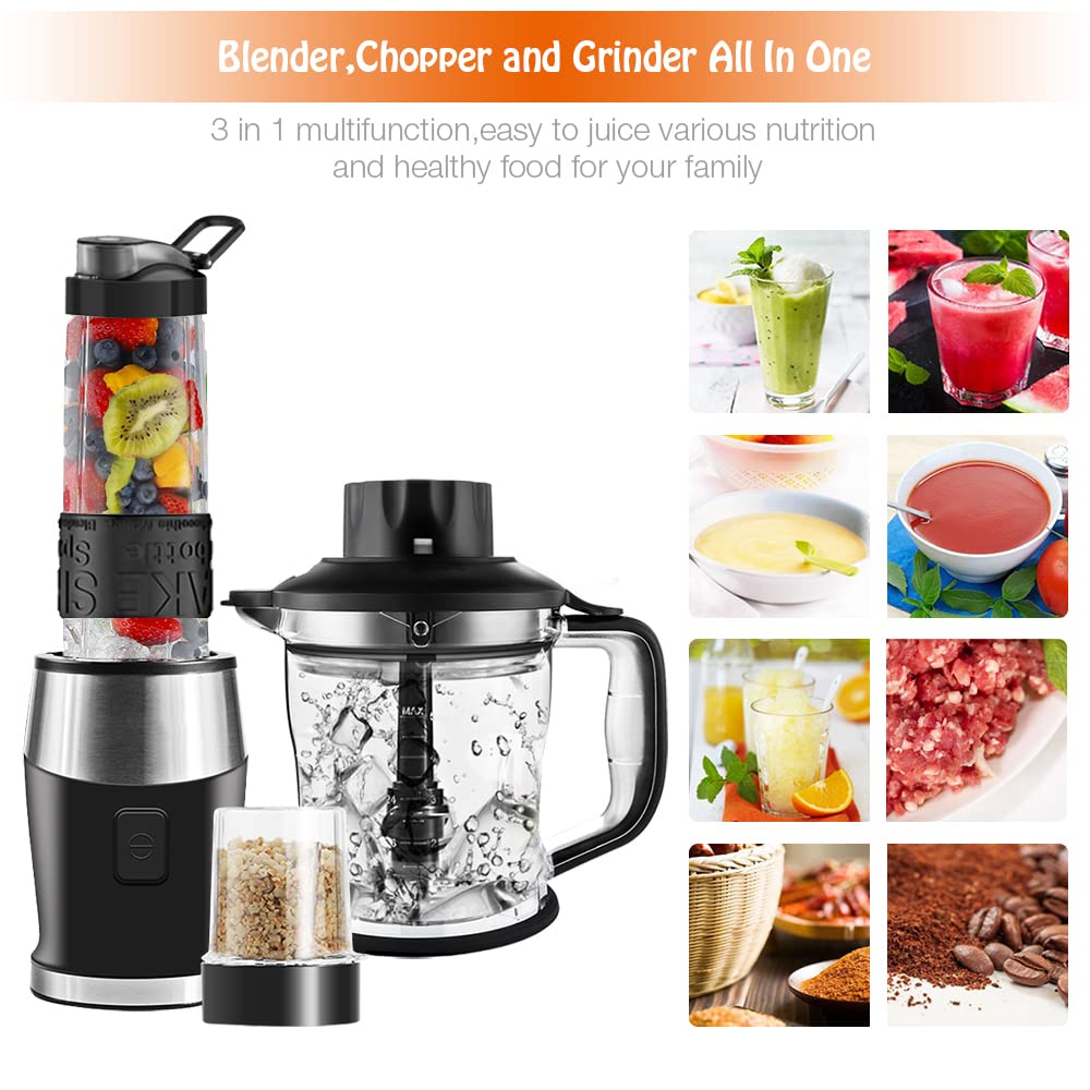 GRCFBQ 3-in-1 Multifunctional Blender – 700W Smoothie Maker & Food Processor