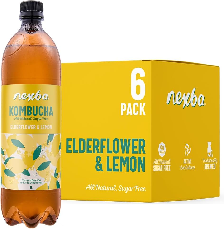 Jolof Store Elderflower & Lemon Kombucha – Sugar Free Oolong Tea (6 Pack)