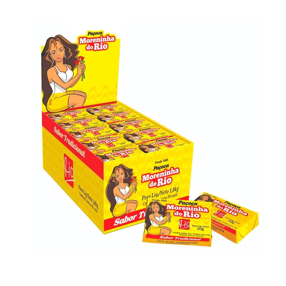 Moreninha do Rio Paçoca Retangular - Traditional Peanut Bar, 1kg