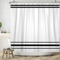 SDOTPMT Black and White Striped Shower Curtain | 72x78 Waterproof Polyester
