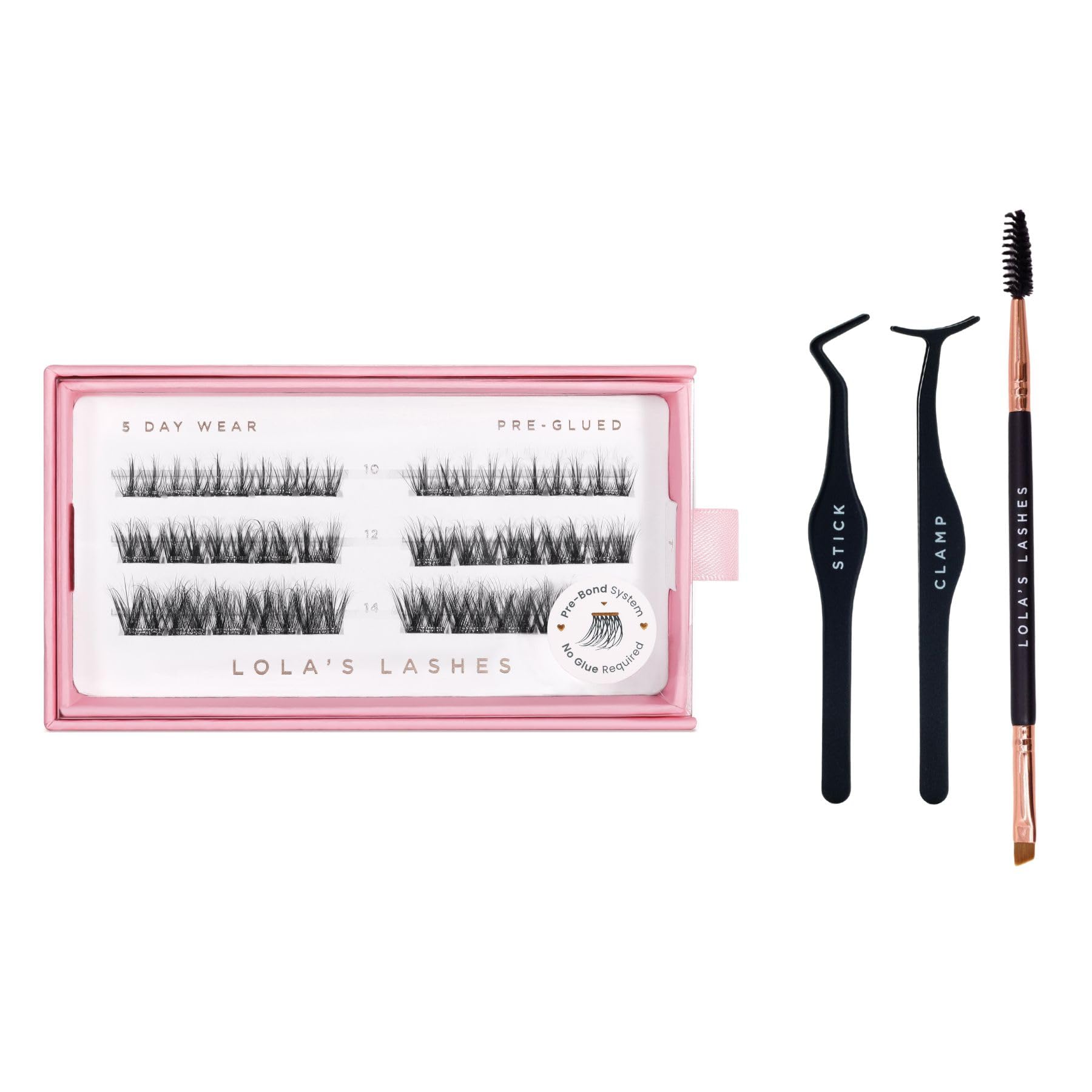 Lola's Lashes Pre-Glued Soft Definition 3 Row Starter Kit | 10-14mm