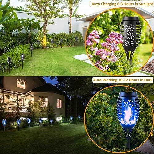 Solar Flame Lights – 12 Pack Waterproof Outdoor Garden Torches