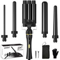 janelove 5-in-1 Curling Wand Set | Ceramic Hair Waver & Curler Kit