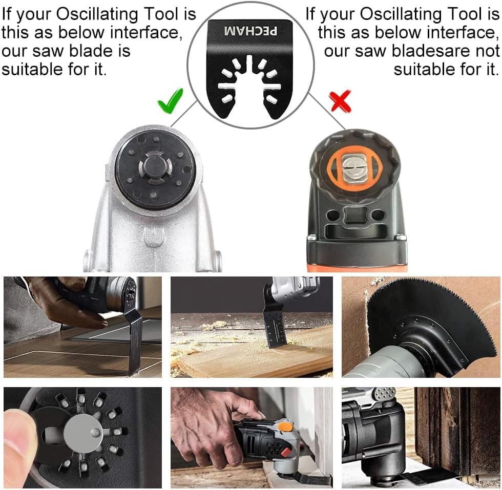 PECHAM 102PCS Oscillating Multitool Blade Kit | Titanium Wood Metal Blades
