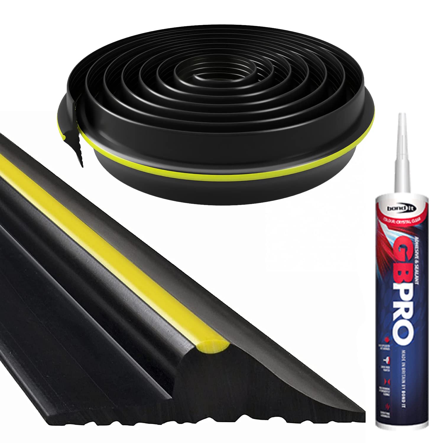 Heavy Duty Rubber Garage Door Floor Threshold Seal - 8ft