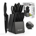 KATISUN 15-Piece Stainless Steel Knife Set with Self-Sharpening Block