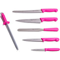 The Smithfield 6-Piece Chef Knife Set – Stainless Steel & Pink Handles