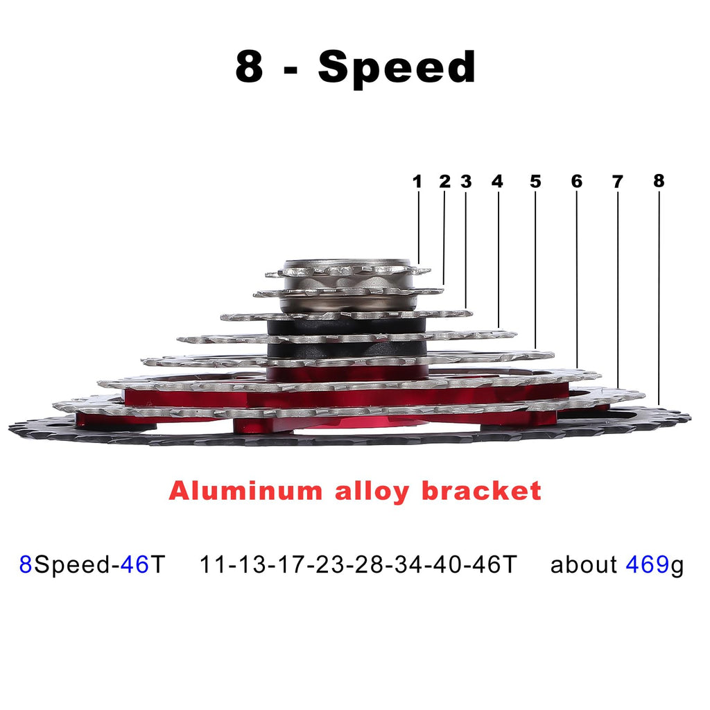 LanXuanr 8 Speed Mountain & Road Bike Cassette – 11-46T Wide Ratio