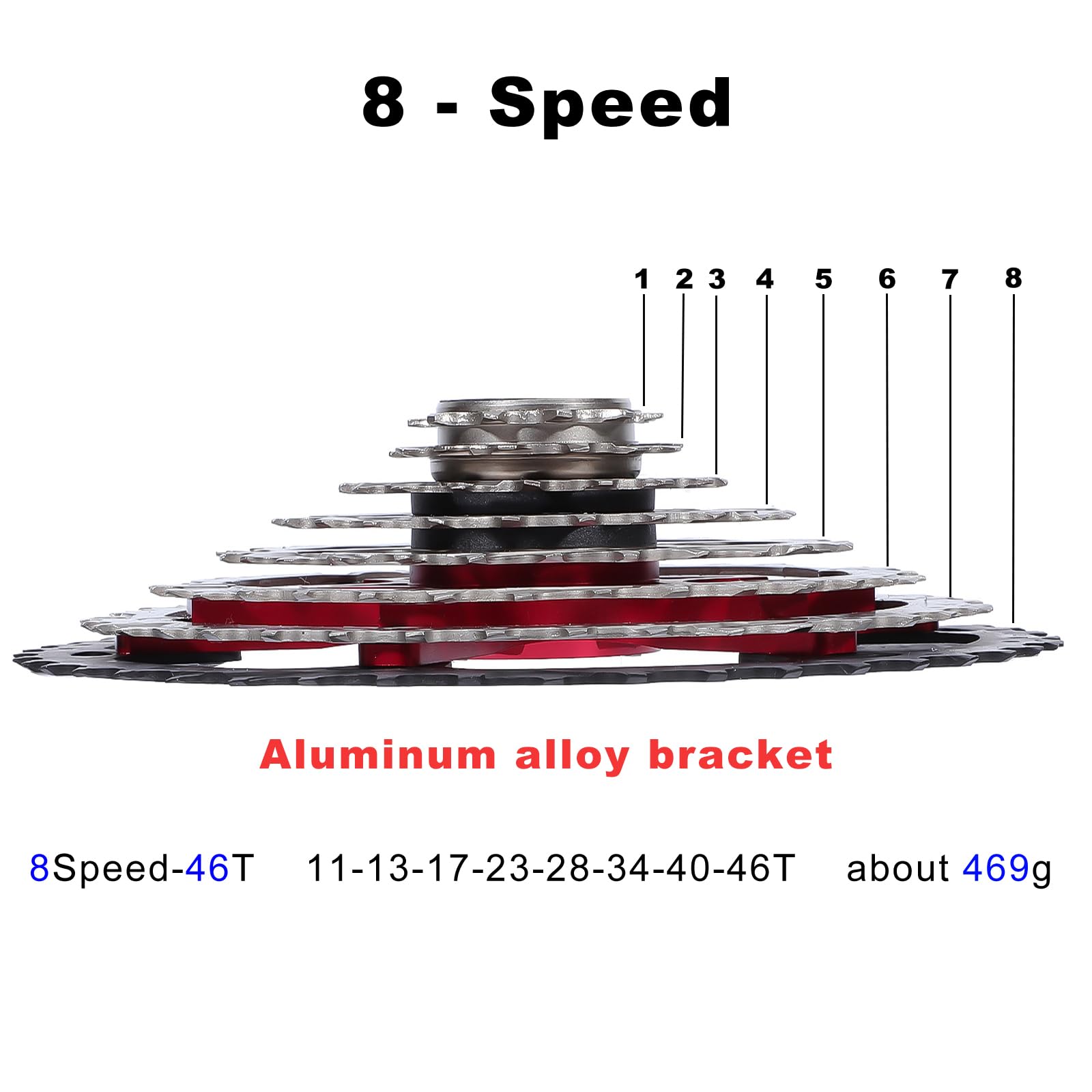 LanXuanr 8 Speed Mountain & Road Bike Cassette – 11-46T Wide Ratio