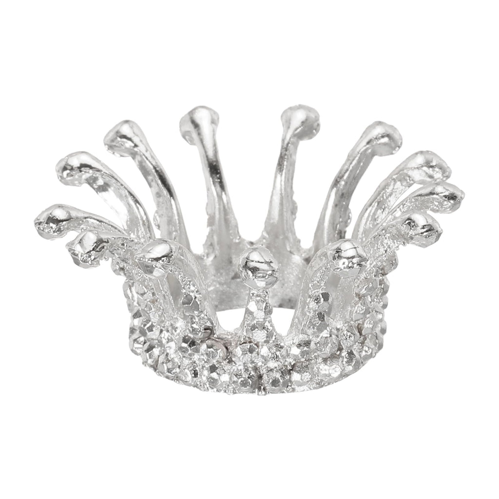 sourcing map Crystal Ball Display Holder Crown Shaped Egg Stand Alloy Glass Ball Stand Display 1.5 Inch Silver Tone for Crystal Ball Display - image 1