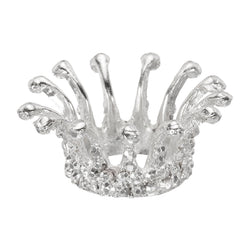 sourcing map Crystal Ball Display Holder Crown Shaped Egg Stand Alloy Glass Ball Stand Display 1.5 Inch Silver Tone for Crystal Ball Display - image 1