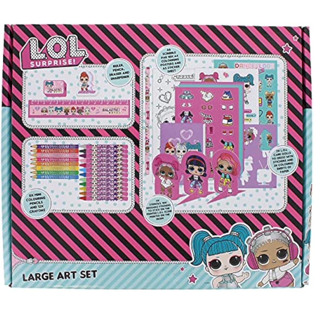 LOL Surprise Large Art Set | Kids Colouring Kit with Stickers