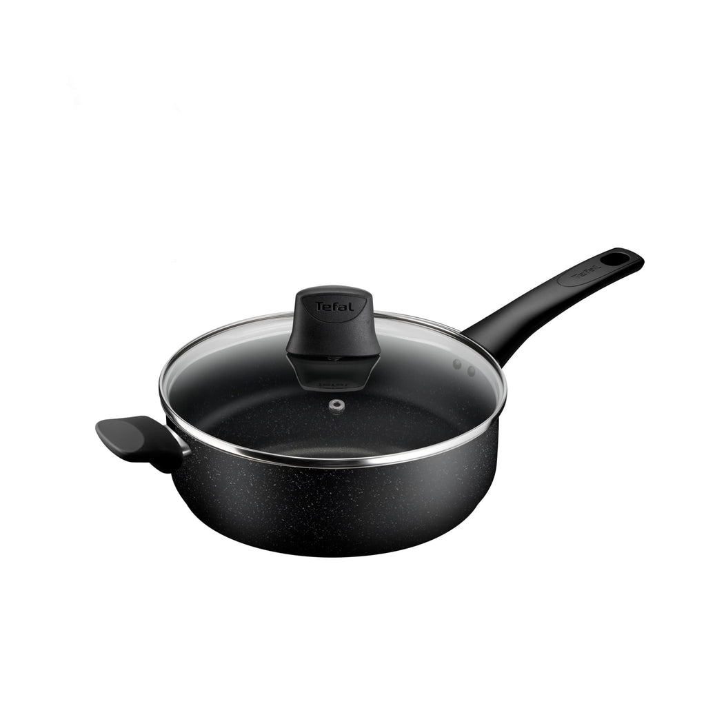 Tefal Titanium Stone Non-Stick Sautepan with Lid – 26cm Induction Pan