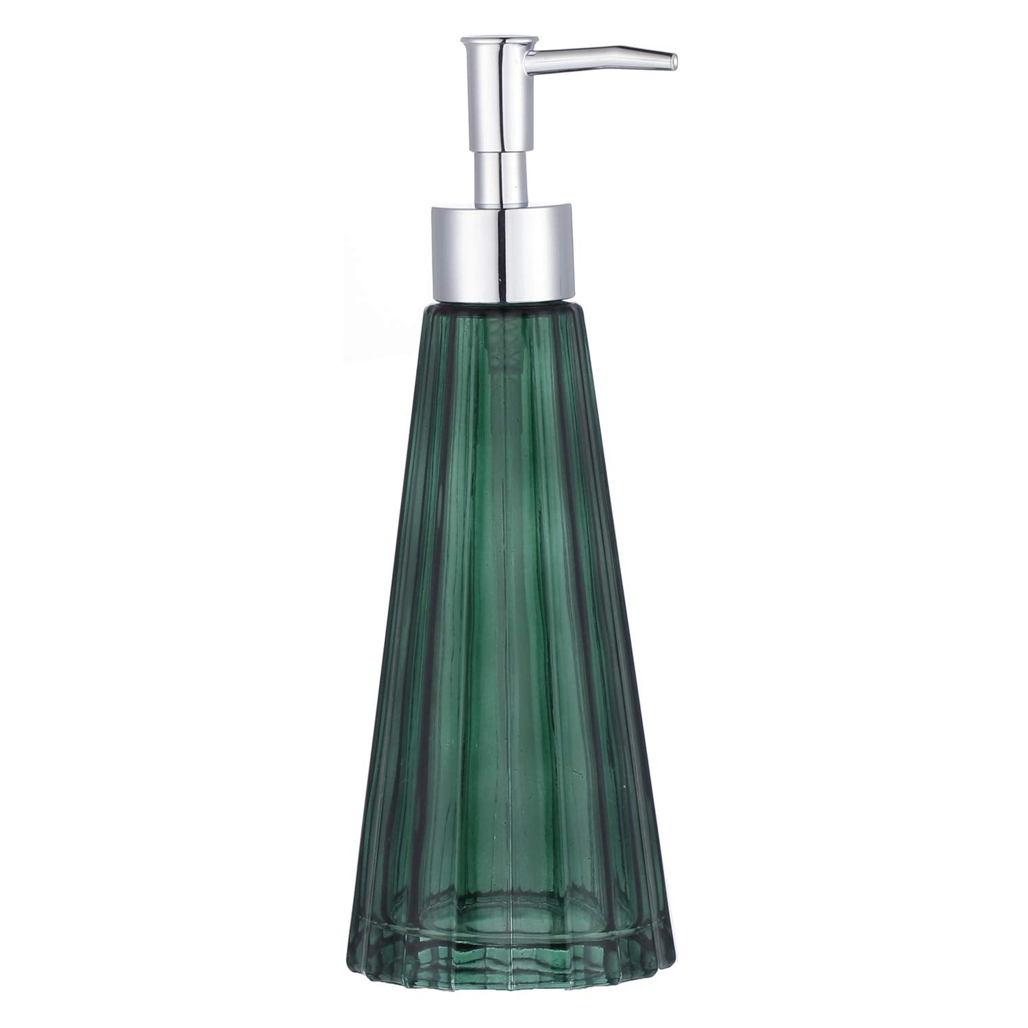 YunNasi Glass Soap Dispenser with Pump – Dark Green Refillable Bottle