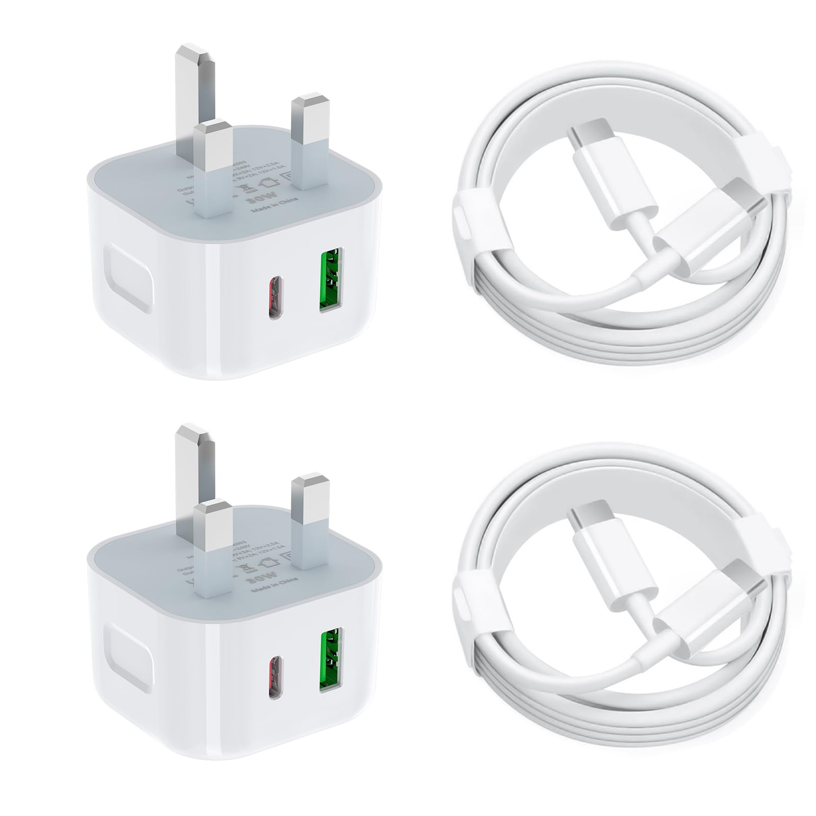 Jolof Store 30W USB C Fast Charger with 2m Cable for iPhone & Samsung