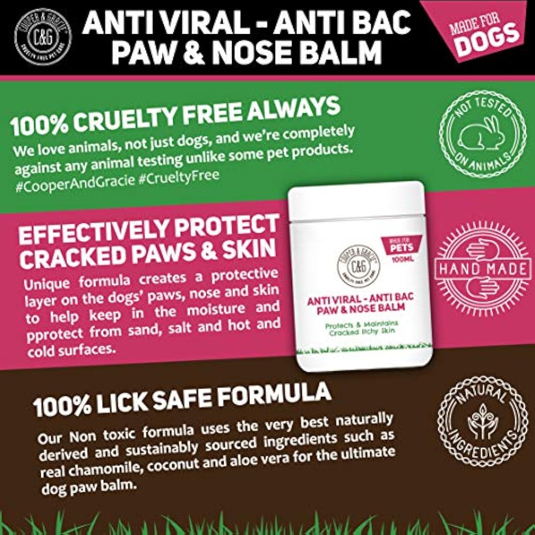 Dog Paw and Nose Balm – Natural Soothing 100ml Formula