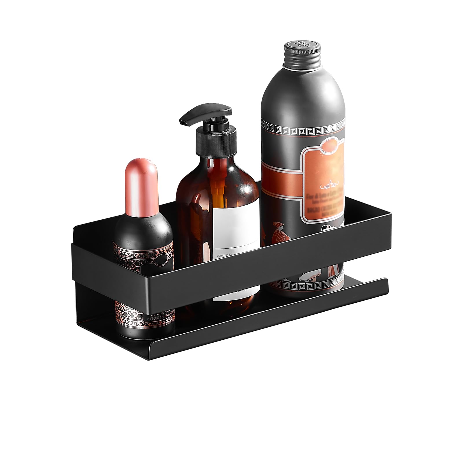 YIGUANXIN Shower Organiser Rack – Matte Black No-Drill Stainless Steel
