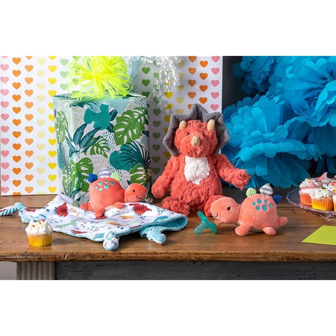 Mary Meyer Pebblesaurus Dinosaur Security Blanket – Recycled Coral Plush