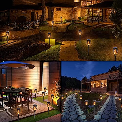 Jolof Store Solar Torch Lights – 16 Pack Waterproof Flickering Flame Decor