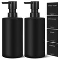 GMISUN Matte Black Glass Soap Dispenser Set – 12oz Refillable 2-Pack
