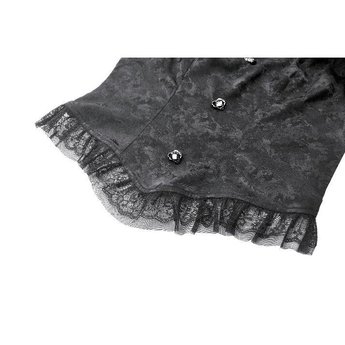 Dark in Love Seraphine Black Lace Shoulder Goth Top | Victorian Style