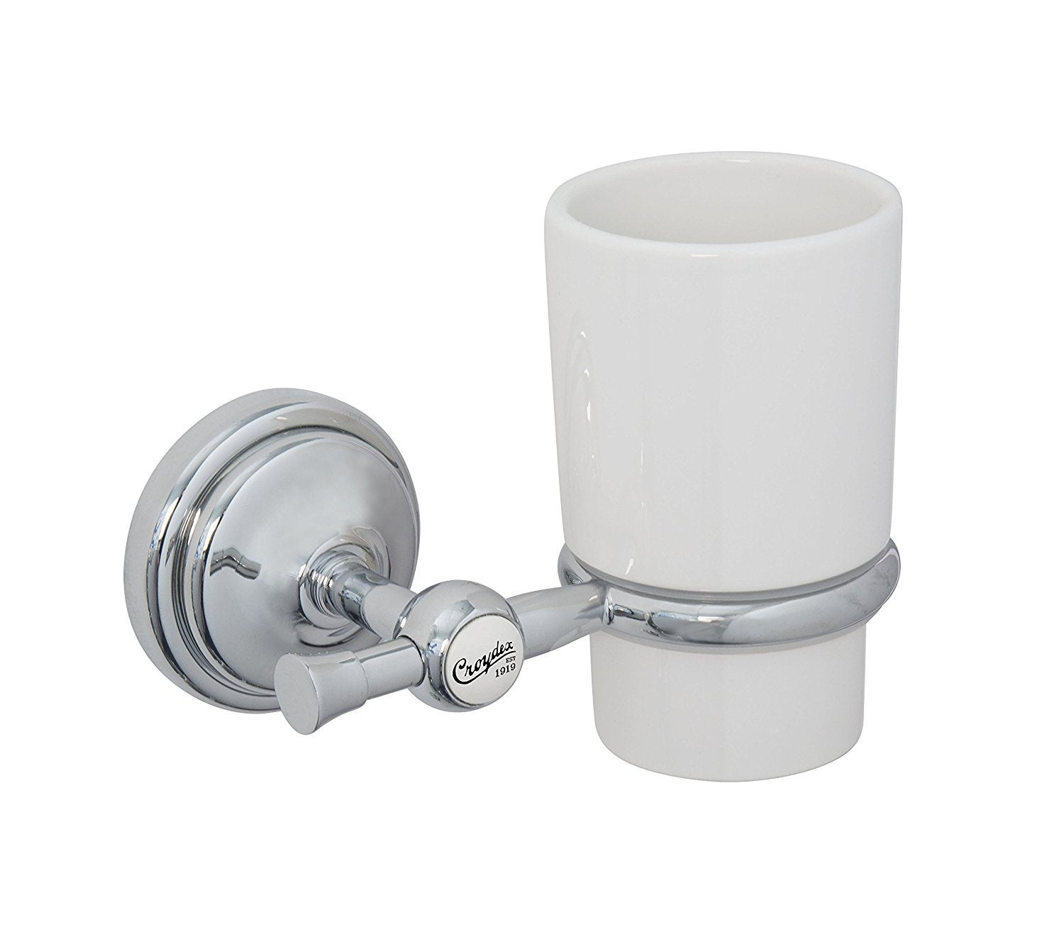 Croydex Flexi-Fix Chrome Wall Mounted Bathroom Tumbler – Zinc Alloy
