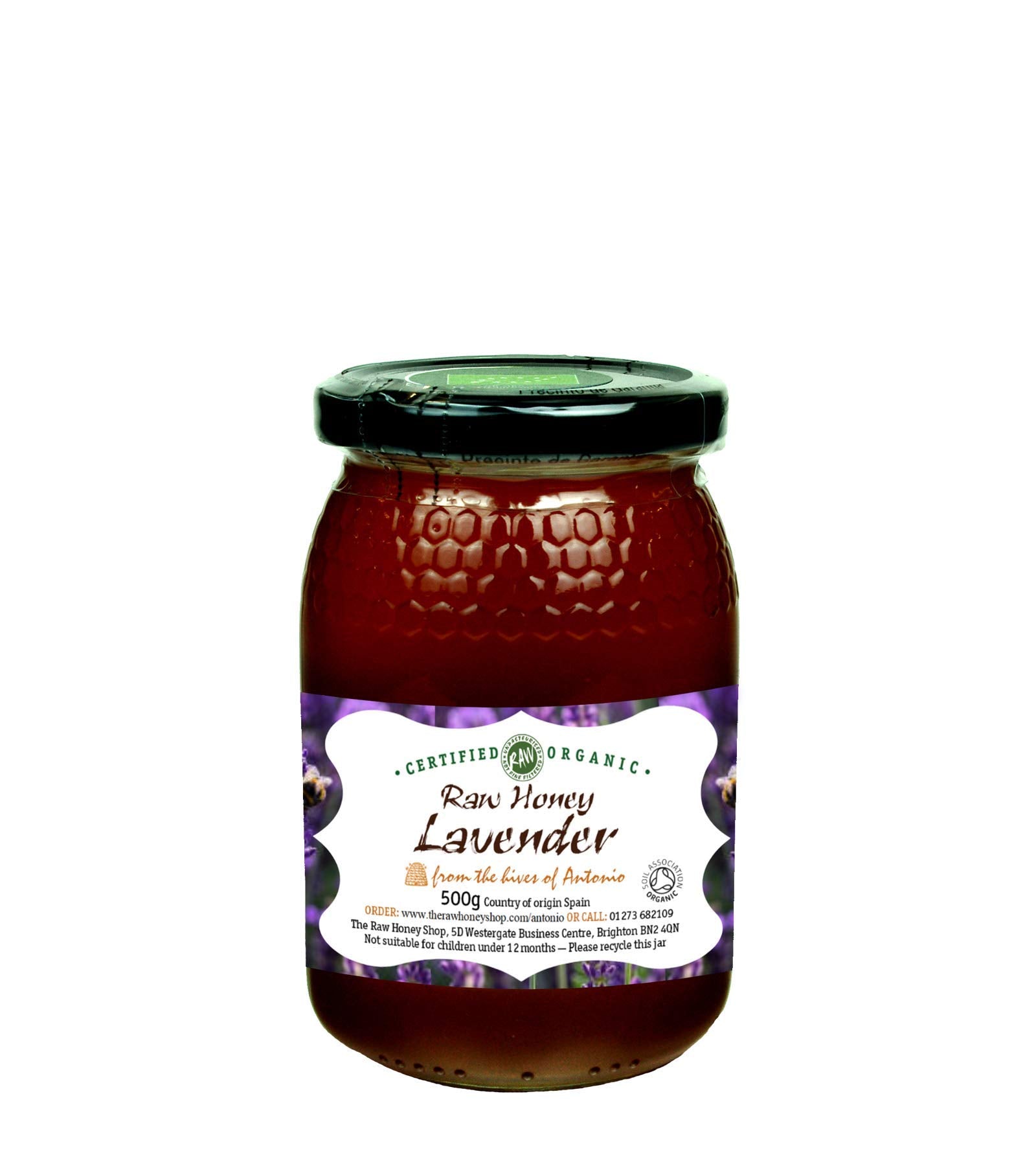 Antonio's Raw Organic Lavender Honey – 500g Cold-Pressed & Unpasteurised