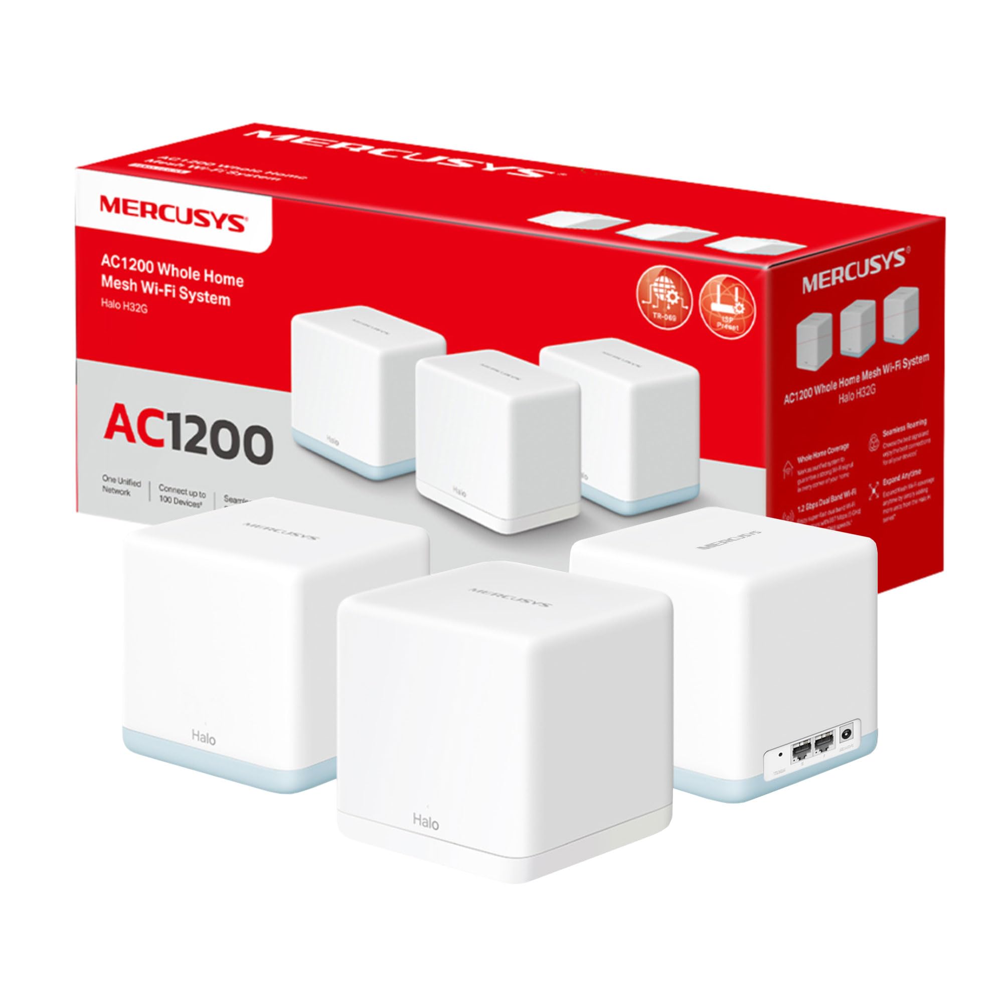 Mercusys Halo H32G AC1200 Whole Home Mesh Wi-Fi System - 3 Pack