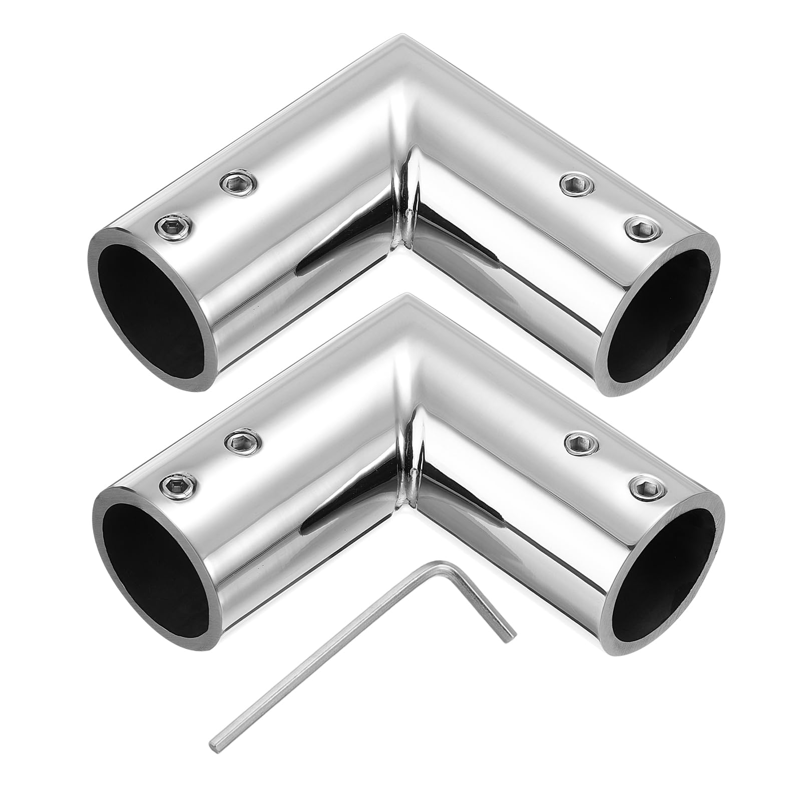 2-Pack Adjustable Curtain Rod Corner Connector, Stainless Steel