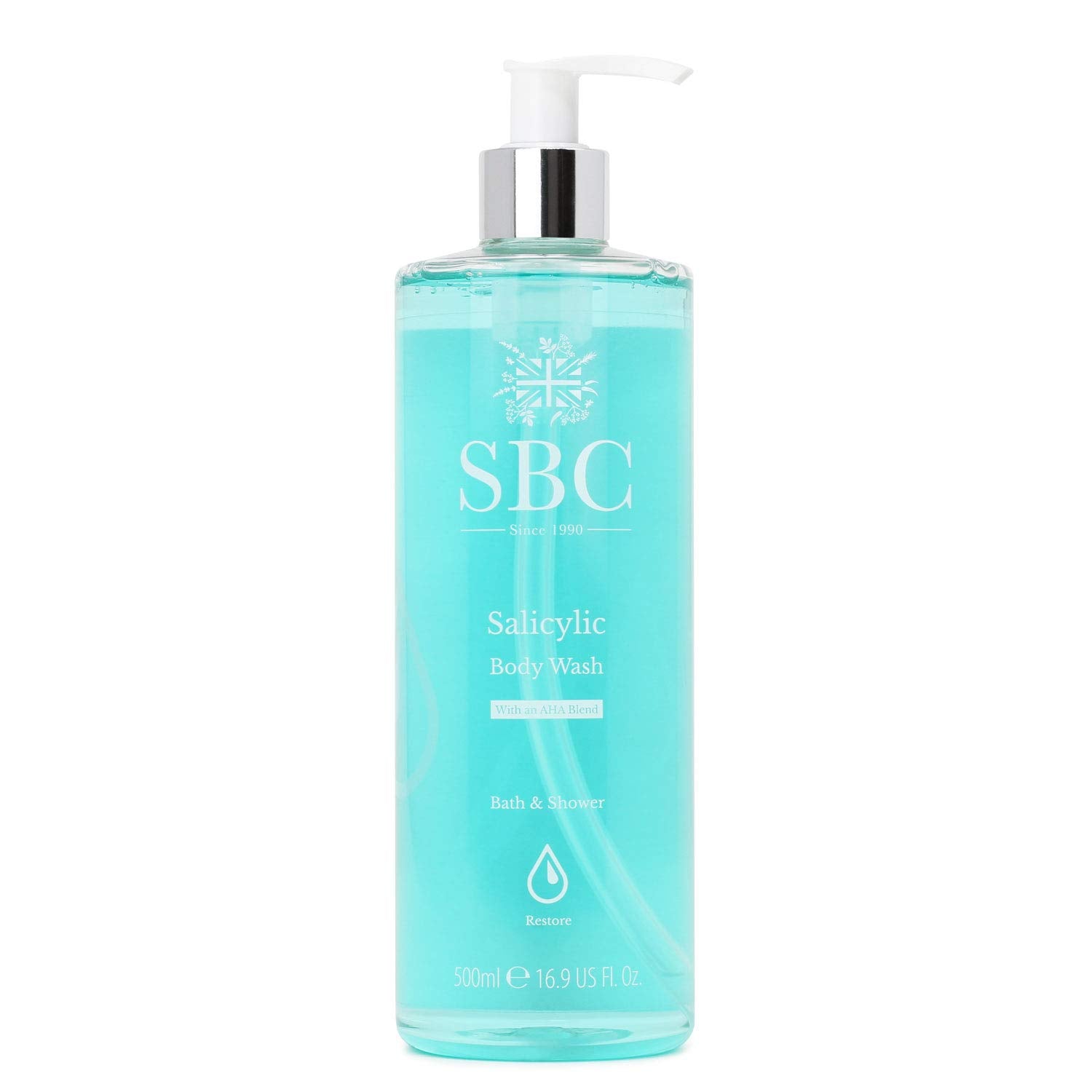 SBC Skincare Salicylic Acid Body Wash – Exfoliating AHA Shower Gel 500ml
