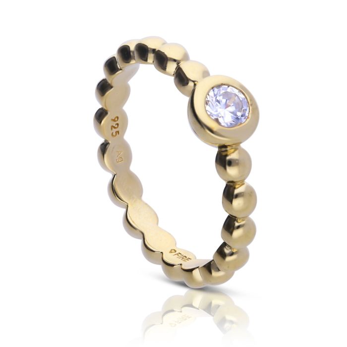 Diamonfire Ball Ring with Zirconia – Gecko Jewellery Retail Silver