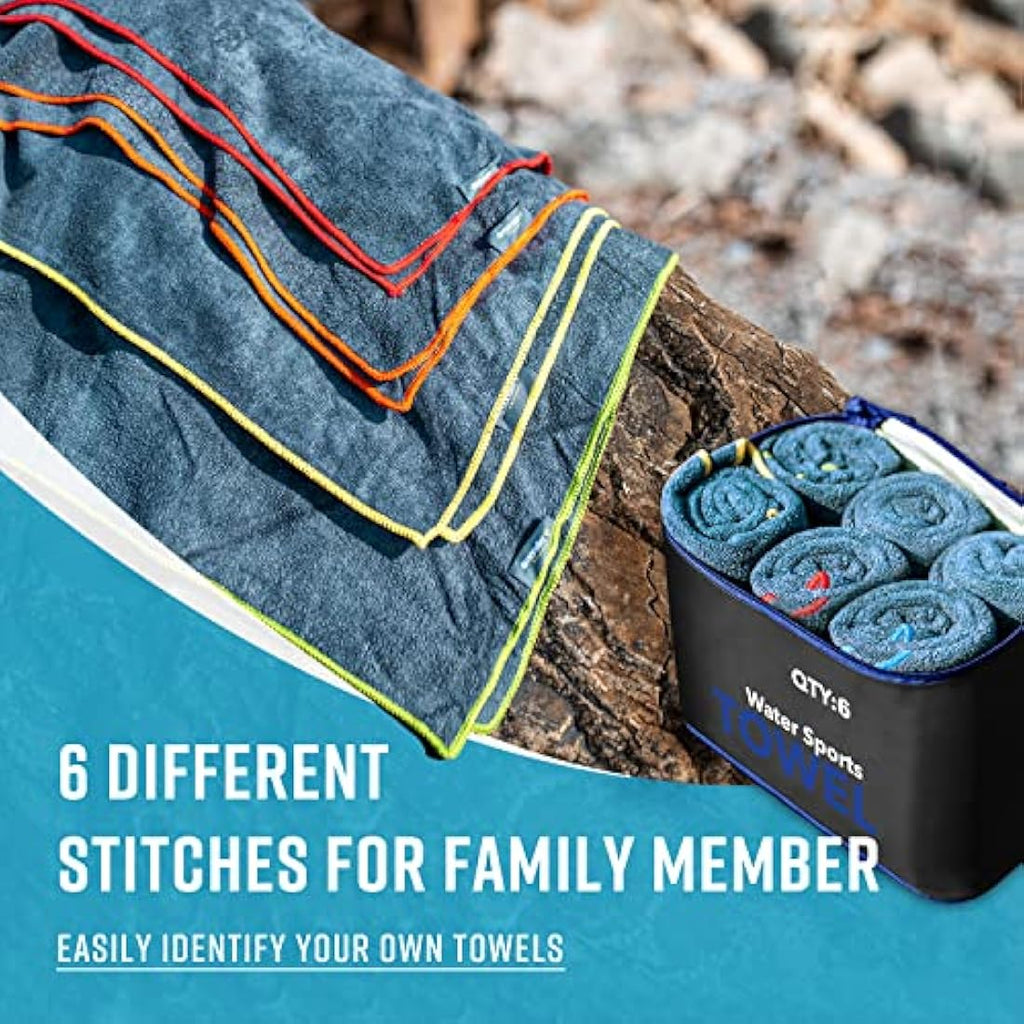 4Monster Microfibre Gym Towel 6-Pack | Quick Dry & Absorbent - Navy Blue