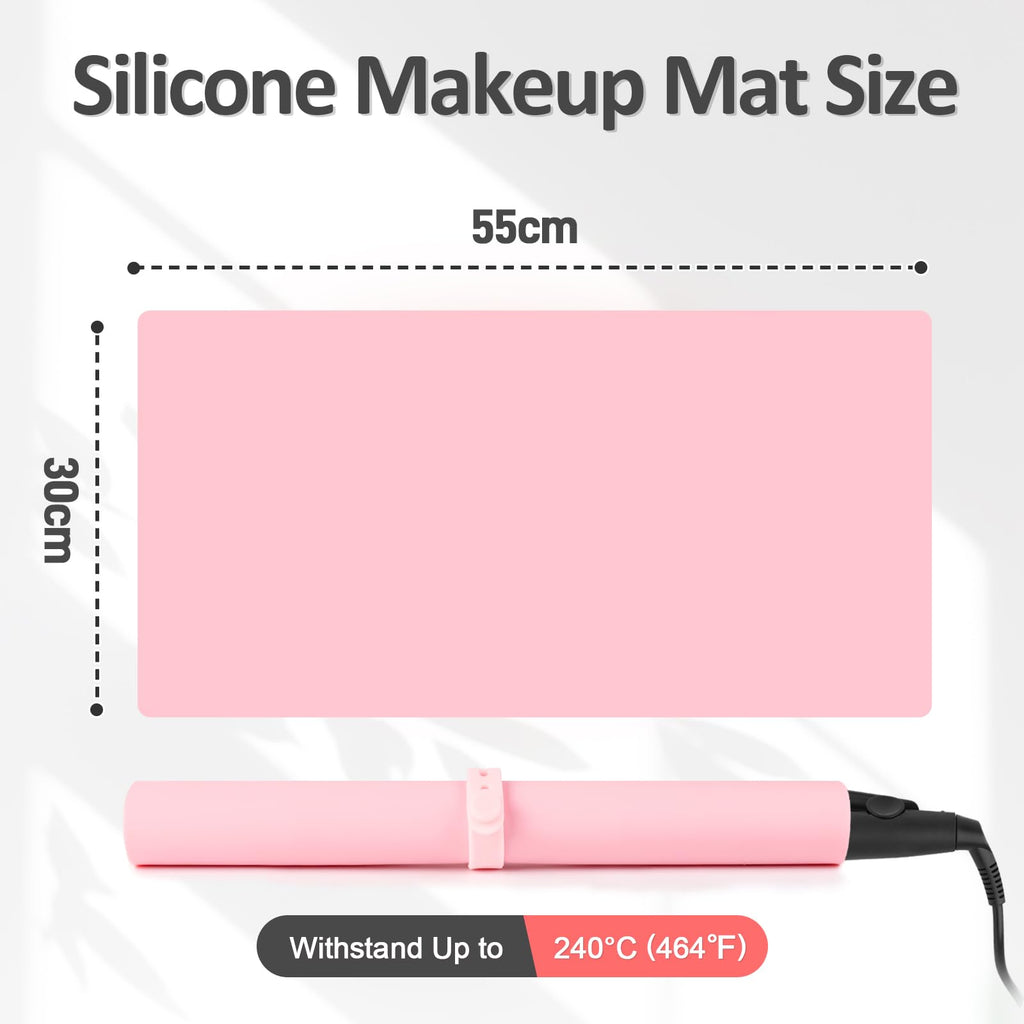 Silicone Dressing Table Mat Protector for Makeup, 55x30cm, Sakura Pink - image 2