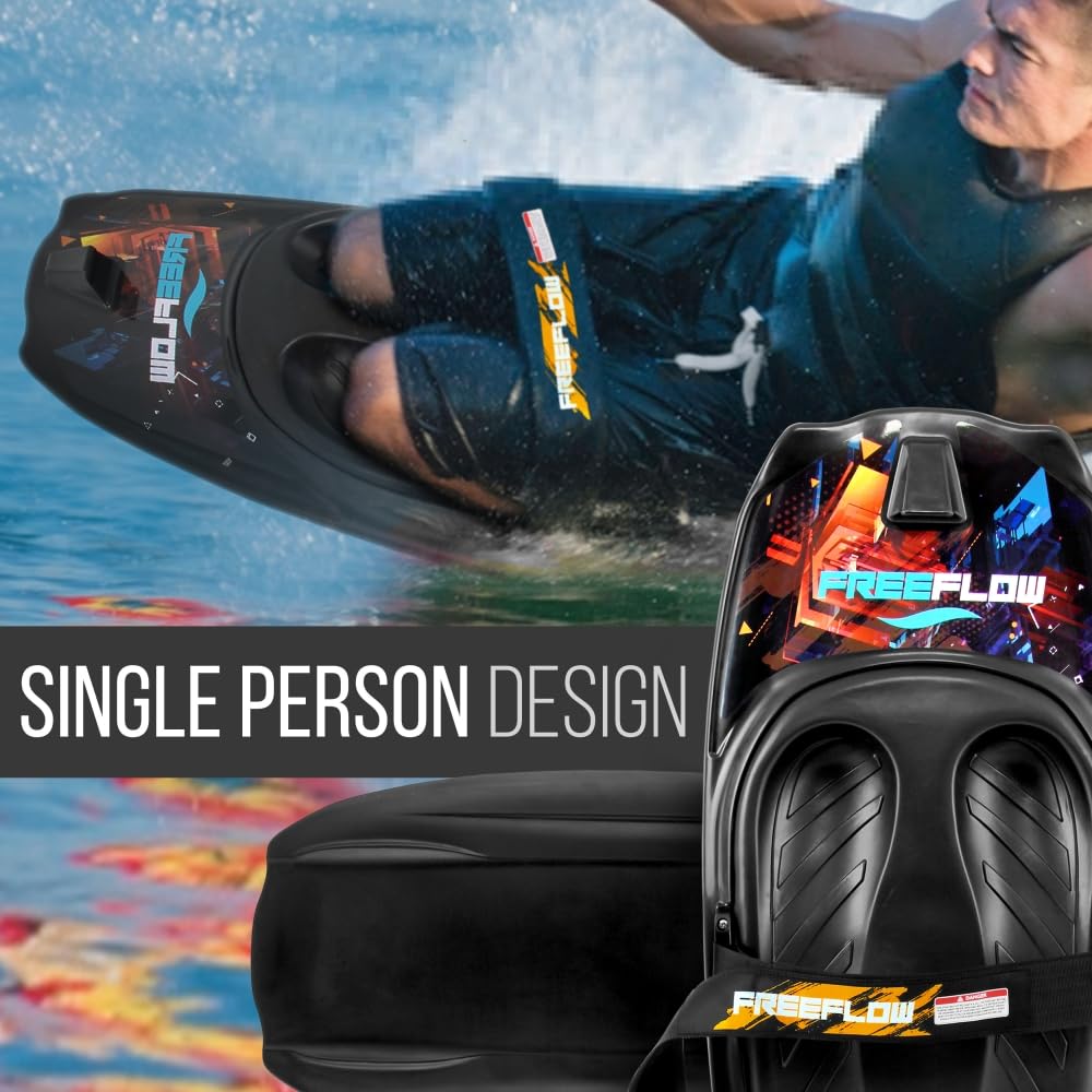SereneLife Water Sport Kneeboard with Hook - Black/Red - 50 Inch