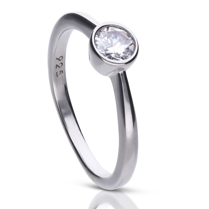 Gecko Jewellery Bezel Carat Ring | Sterling Silver Cubic Zirconia
